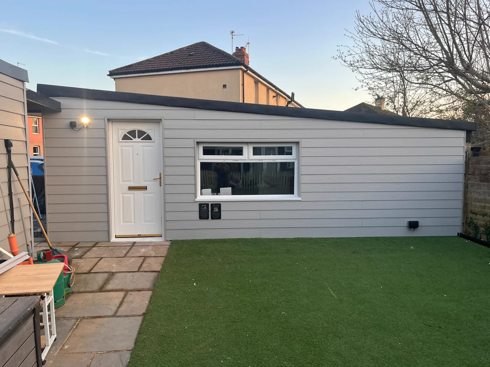 Completed single-storey garden extension
