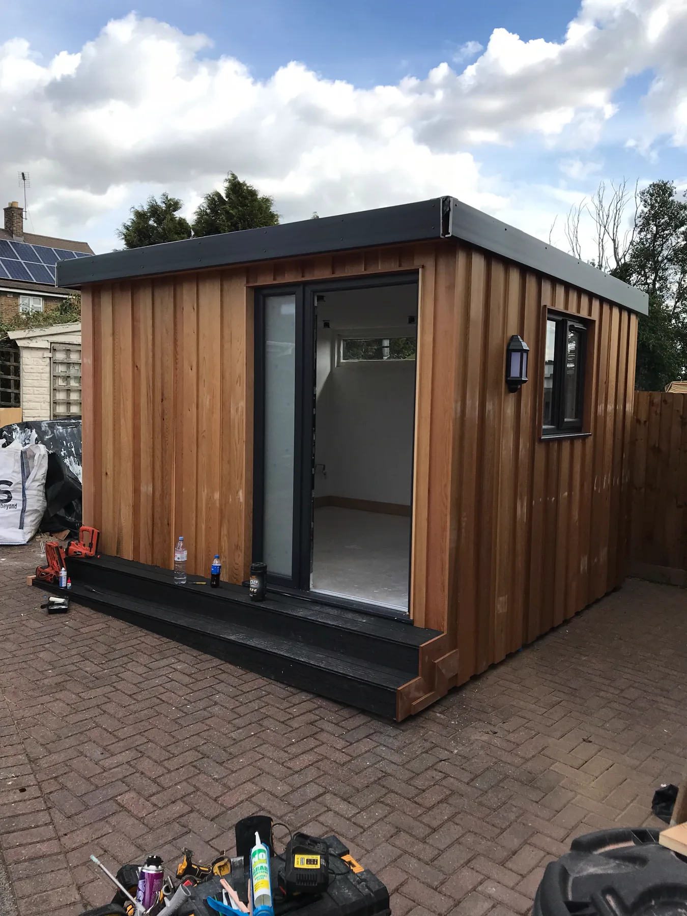 Finished cedar-clad garden office